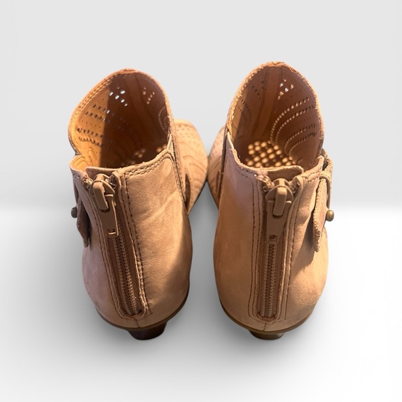 Earth Keri Taupe Peep-Toe Ankle Boots Size 7 - Picture 4 of 9